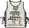 Unisex Cobbler Apron with 2 Pockets, Farm Animal Buffalo Plaid Cow Pig Chicken Waterproof Vest Kitchen Chef Apron, Smock Apron Vest Cobbler Aprons for Women Men, 1 Pack, 20” x 27.5”