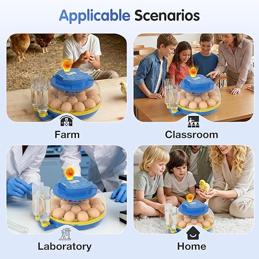 Chicken Egg Incubators for Hatching Eggs, 18 Egg Incubator with Automatic Egg Turning, Digital Control, 2 Egg Trays, Candler & Automatic Water Refill for Chicken Quail Duck Turkey Goose Bird