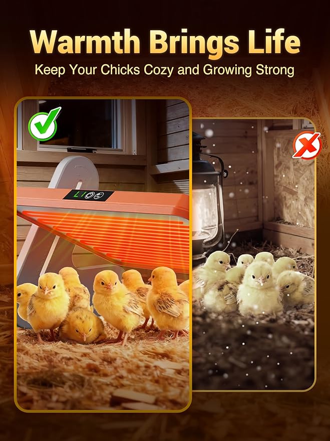 Brooder Heater for Chicks, Chicken Heating Brooder Plate with 3 Adjustable Temp Settings, Safe Coop Heater for Warmer for Poultry Cage Warm, Energy Efficient Radiant Heat Pad (ETL Compliant)