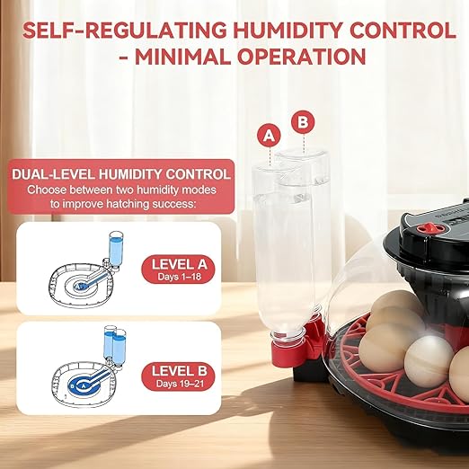 2nd Gen - 12 Egg Automatic Incubator, Two-Stage Humidity with Auto-Refill & Stable Temp Control, Auto Egg Turning, Candler, Real-Time Display for Hatching Chicken, Goose, Duck, Quail, Pigeon