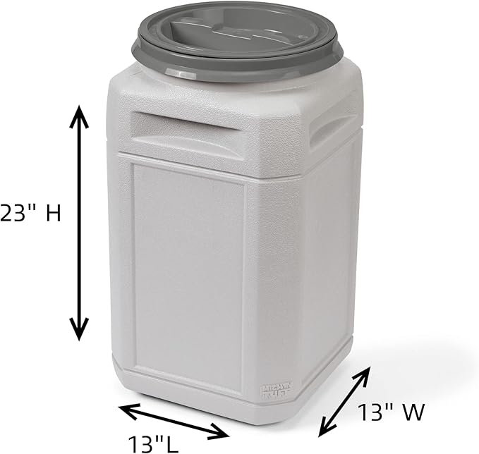 Mighty Tuff 13 Gallon/up to 54 Pound Pet Food Storage Container & 10 Gallon/up to 40 Pound Pet Food Storage Container with 1 Cup Measurement Scoop