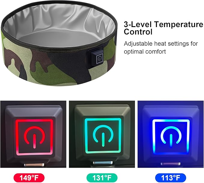 3L Heated Water Bowl for Pets –Foldable, Waterproof for Dogs, Cats, Squirrels, Rabbits, Chickens, and Birds – Winter Outdoor Use – Keeps Water from Freezing in Snowy Weather