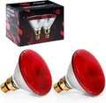 Heat Lamp, 175W Heat lamp Bulbs, PAR38 Infrared Heat lamp, Halogen Heat for Food Service, Brooder Bulb, Chicks, Pet, Bathroom, Light Therapy Use E26 Base, Flood Light Heat Lamp. 2 Pack