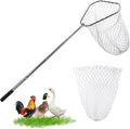 Chicken Catching Net Bird Net with Telescoping Pole, Strong Stainless Handle Full Extended to 48 Inches