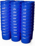 5 Gallon Bucket Only | Made in USA | Food Grade | Durable 90 Mil All Purpose Pail | BPA Free | Premium HPDE | Easy Stack and Store | Lids Not Included (Blue, 60)