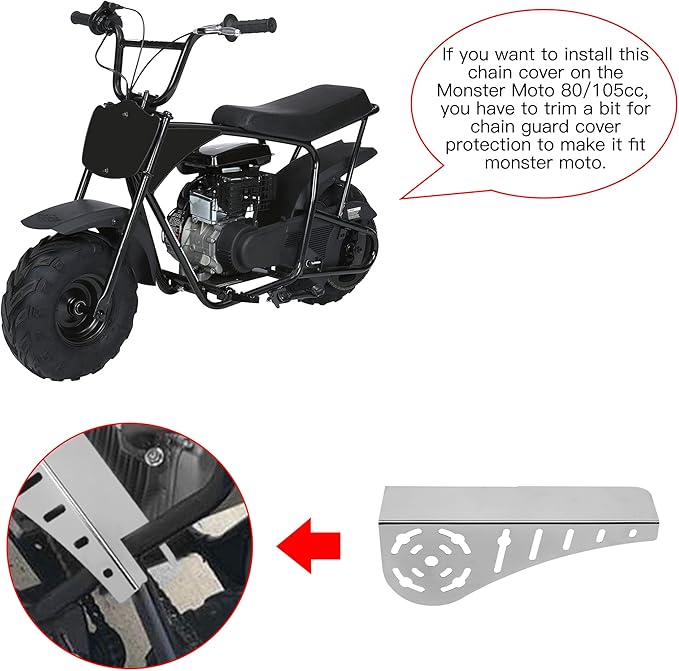 GREHUA Universal Mini Bike Clutch Cover Chain Guard Compatible with Coleman CT200U BT200X CT200U-EX Baja Warrior Minibike Predator 212cc 196cc 79cc 97cc 5.5hp 6.5hp GX160 GX200 OHV Clone Engine Parts
