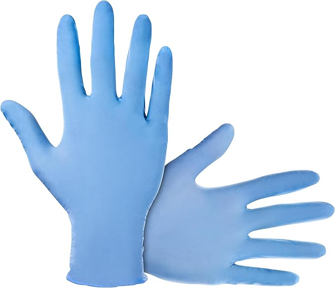 Derma-Lite Powdered Nitrile Disposable Gloves - Medium. 5 Mil Thickness. Chemical and Puncture Resistant. Lightly Textured. Non-Latex. Single-Use Only (6607)