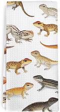 Bearded Dragon Gifts Kitchen Towel and Dish Towel, Lizard Reptiles Decor Hand Towels, Bearded Dragon Gift Decorative Hand Dish Tea Towels for Bathroom Kitchen,Animal Lover Gifts 16x24 Inch
