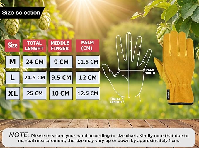 SAWANS Leather Working Gloves Work Gardening Gloves Thorn Proof Garden Heavy Duty Utility Men Women Construction