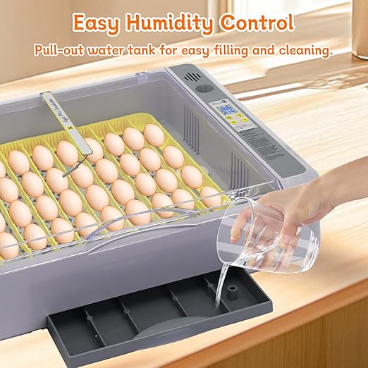Automatic Egg Incubator, Automatic Egg Turner with Thermometer Control & Humidity Control, Egg Candler, 360°View,Incubator for Hatching Chicks-36 Egg Capacity