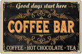 Good Days Start Here Coffee Bar Sign Vintage Metal Wall Decor Plaque For Kitchen Cafe Home Station Hot Chocolate Tea 12 x 8 Inch Aluminum Indoor Art Outdoor