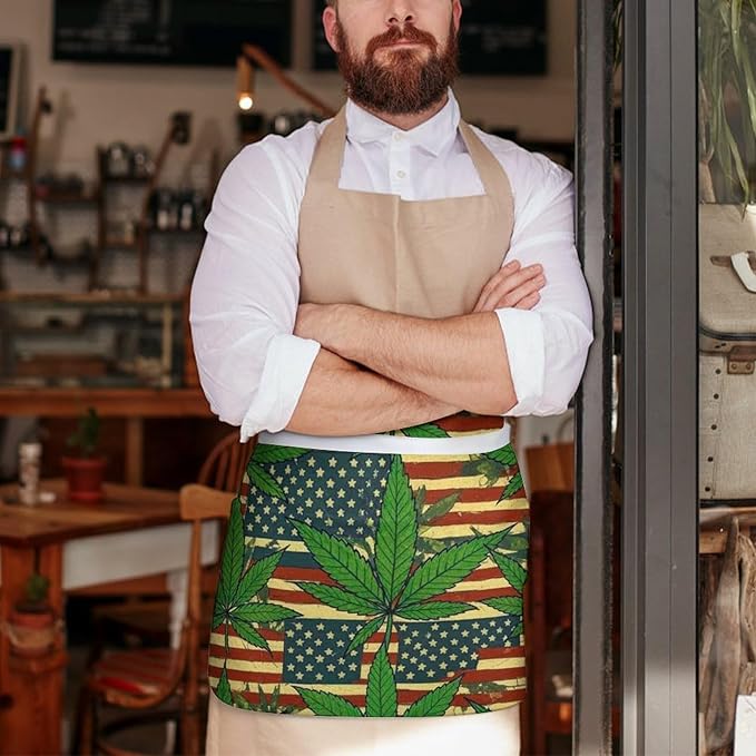 Short 3 Pockets Waist Waiter Waitress Half Apron Waterproof Chef Aprons