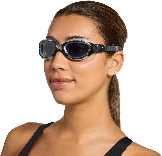 Zoggs Adult Unisex Predator Flex Anti-Fog UV Protection Curved Lens Ultra-Fit Gasket Quick-Adjust Swimming Goggles, 461041