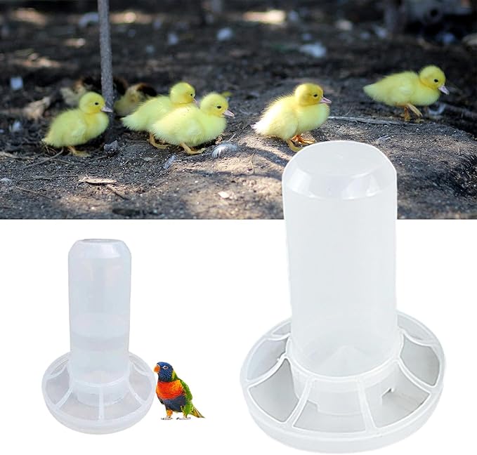 Automatic Chicken Feeder Feeder Bucket Inside No Waste with Ports Birds Dispenser for Goose Geese Quails Farm, for 350ml Water