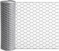 Galvanized Chicken Wire Mesh Roll 16.5" x 157", 0.8 Inch Hexagonal Poultry Netting Fence for Garden, Rabbits, Chicken Coop, Plant Protection & DIY Crafts