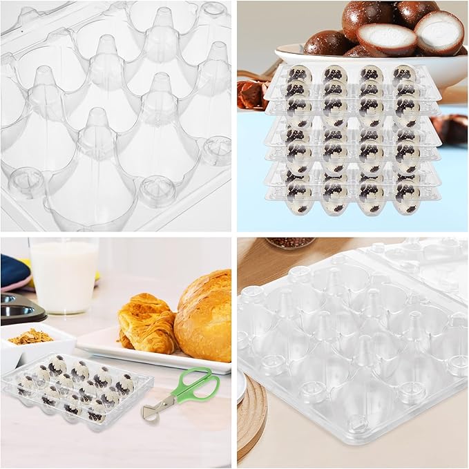 MIVIDE 150 Pack Quail Egg Cartons, 12 Grids Small Clear Plastic Egg Trays, Bulk Eggs Carton Holders