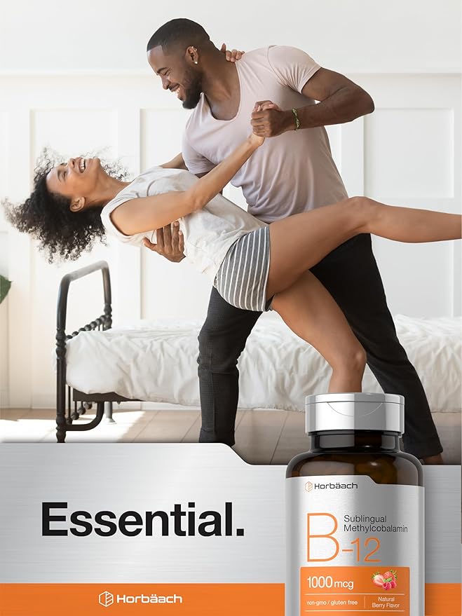 Horbaach Vitamin B12 1000 mcg Sublingual | 400 Fast Dissolve Tablets | Methylcobalamin Supplement for Women and Men | Berry Flavor | Vegan, Non-GMO, and Gluten Free