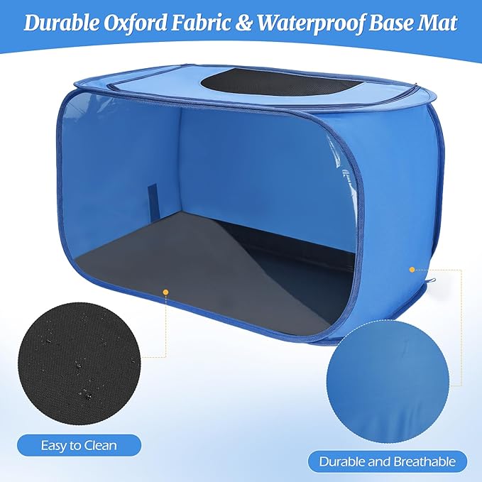 Chicken Brooder Box for Chicks, Pop Up Chick Brooder Kit with Clear Window, Waterproof Mat & Storage Bag, Square Indoor Outdoor Baby Chicken Starter Kit