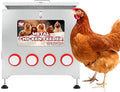 110 lbs Chicken Feeder No Waste-10 Port Large Chicken Feeder with Adjustable Height,Locking Lid,Rainproof-Metal Poultry Feeders for Chickens (Sliver, 23.76 * 22.78 in)