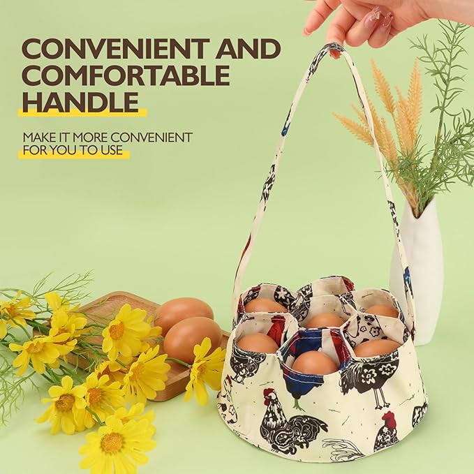 Egg Apron - Collect Eggs from Chicken, Duck, Goose with 7 Pouches - Perfect for Housewife, Farmhouse, Kitchen, Restaurant, Parent-Child Activities