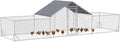 PawHut Large Chicken Coop Metal Chicken Run for Chickens with Waterproof and Anti-UV Cover, Spire Shaped Walk in Fence Cage Hen House for Outdoor and Yard Farm Use, 1" Dia, 23' x 6.6' x 6.4'