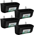 4 Pack Hanging Chicken Feeders Plastic Goat Feeder Supplies with Metal Clips Chicken Waterer Bucket Container for Goat Duck Horse Pig Hog Poultry