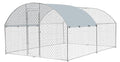 Large Metal Chicken Coop, Chicken Runs for Yard with Cover, Walk-in Poultry Cage for 10 20 Chickens, Rabbit Cage Duck Coop Hen House with Double Lockable Doors 13.1 x 19.6 x 6.5 ft