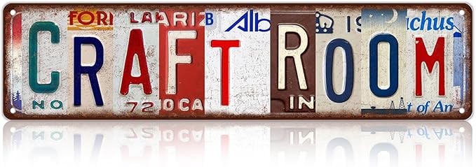Vintage Craft Room Wall Decor Street Signs Metal Tin Signs 16 x 4 Inches