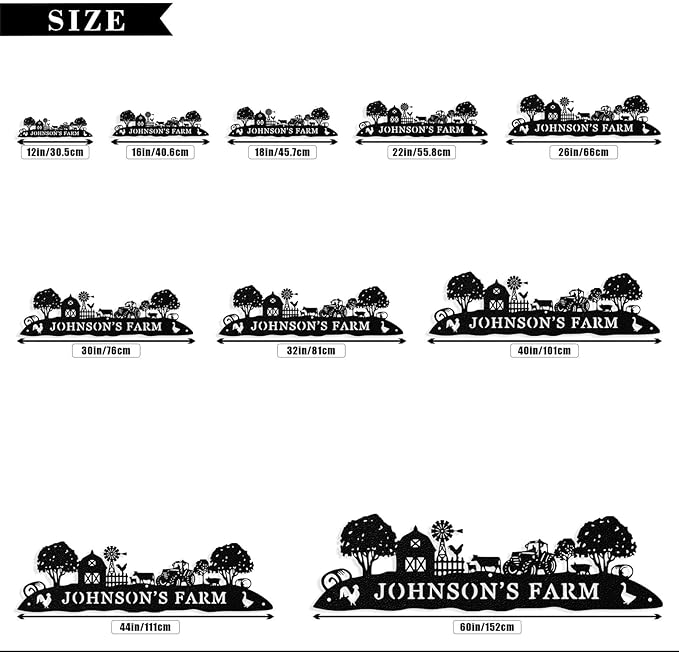 Personalized Farm Sign, Custom Farm Metal Signs Outdoor, Custom Ranch Sign, Customized Family Name Metal Signs for Farms, Ranch, Barn, Farmhouse, Housewarming Rancher Gifts