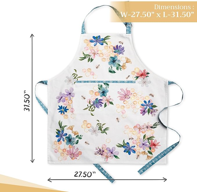 Maison d' Hermine 100% Cotton Apron for women with Pocket Kitchen Chef Apron for Men Cooking Easter Decorations