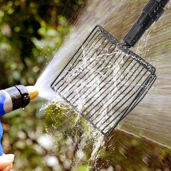 3 in 1 Stretchable Chicken Poop Scooper Chicken Coop Accessories Sifting Shovel for Chicken Coop Chicken Litter Scoop Supplies Separating Poo and Debris from Sand(22.4 to 50 Inch)