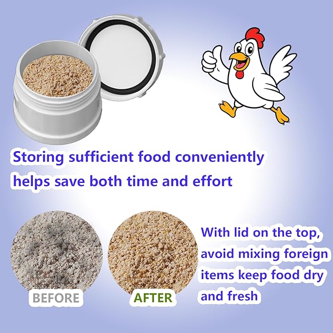 3 Pack PVC Chicken Feeder, 6 lb Capacity Automatic Chicken Feeder No Waste,Easy to Install and Clean for Chicken Poultry Feeder
