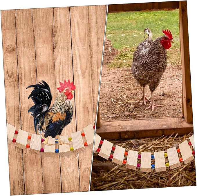 BESPORTBLE Chicken Swing Ladder Toy Roosting Ladder for Hens Coop Swing for Chicks Chicken Perch Toy