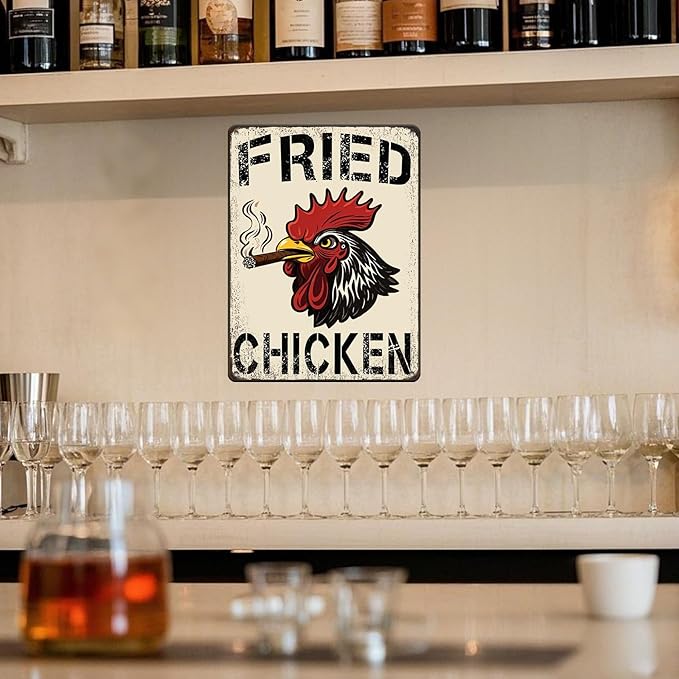 Farm Chicken Cock Hen Metal Tin Sign Rooster Fried Chicken Poster Bar Pub Iron Sign Poster Home Decor Garage Bar Restaurant Kitchen Cafe Bar Pub 12x16 Inch Wall Art Decor