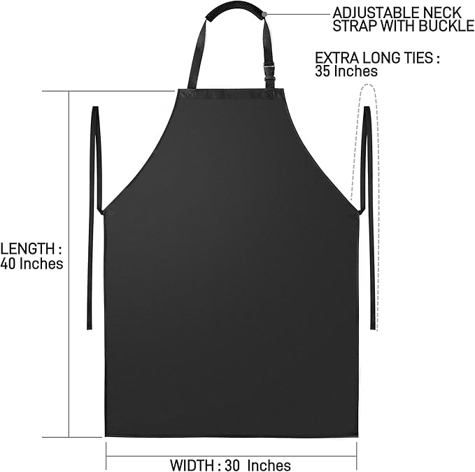 Waterproof Apron with Comfortable Adjustable Bib Rubber Vinyl Dishwasher Heavy Duty Apron for Men Women Dishwashing