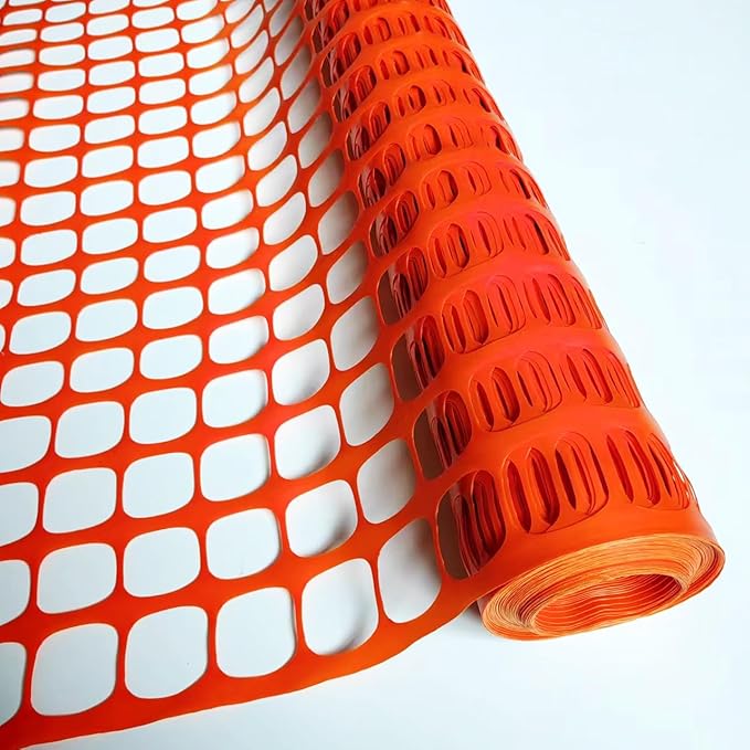 PotatoLife Plastic Mesh Fence Safety Fence, 2 Roll 4'x100' with 100 Zip Ties, Resuable Temporary Netting for Garden Fencing, Construction, Snow Fencing, Animal Barrier, Poultry, Deer, Patio, Orange