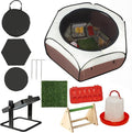 Brooder Box for Chick Starter Kit - 2026 Upgrade Dual Door Chicken Brooder Pen/Playpen/Tent with 10*10 in Brooder Heating Plate,Nesting Pad,Chicks Feeder＆Waterer,Chick Perch Up to 15 Chicks,Duck,Quail