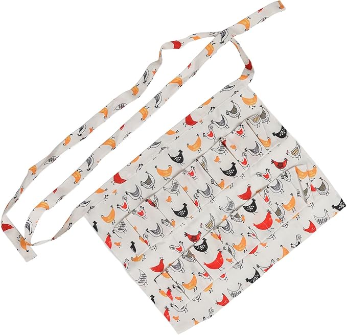 Eggs Collecting Apron for Adults, Chicken Egg Gathering Apron with 12 Pockets, Hands - Free Egg Holder for Duck Goose Turkey Eggs, Durable Cloth Farm Apron Size L (Type 7)