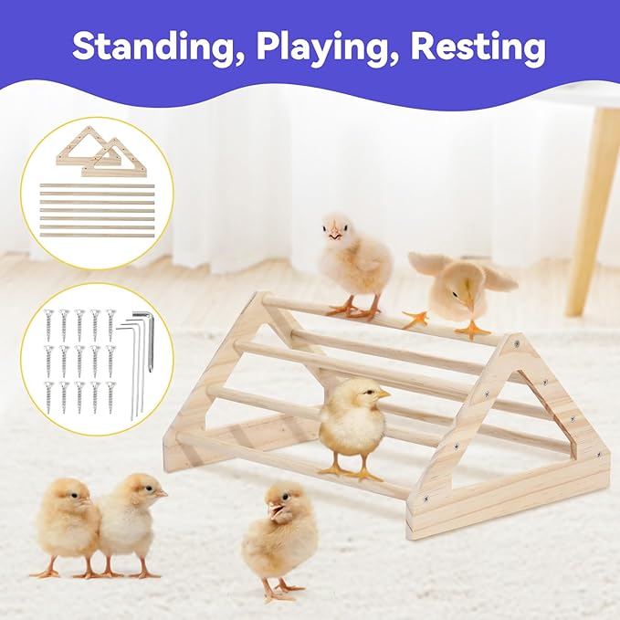 Pawaboo 5-in-1 Chicken Brooder Box for Chick Starter Kit, Includes Pet Cage Tent, Chicks Perch, Chicks Feeder, 1.1L Chick Waterer, Chicken Supplies (Brooder Set), Gray