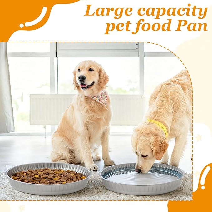 Zonon 3 Pcs 3.5 Gallon Galvanized Steel Feeding Food Steel Pans 19.7 Inches Galvanized Oil Drain Pans Utility Bowl for Livestock Pet Dog Ducks Horses Feeder