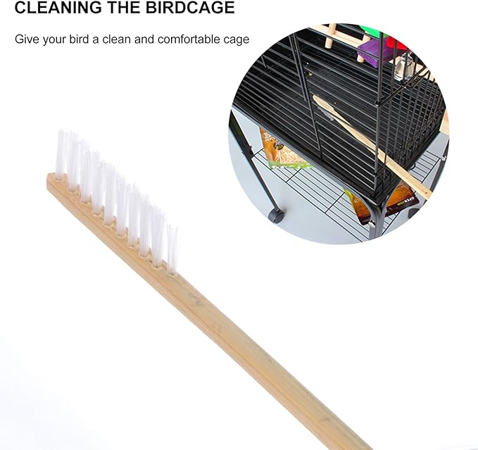 balacoo 4pcs Parrot Cage Cleaning Brush and Shovel Set Telescopic Handle Tools for Easy Birdcage Maintenance Suitable for Pets Like Hamsters Guinea Pigs and