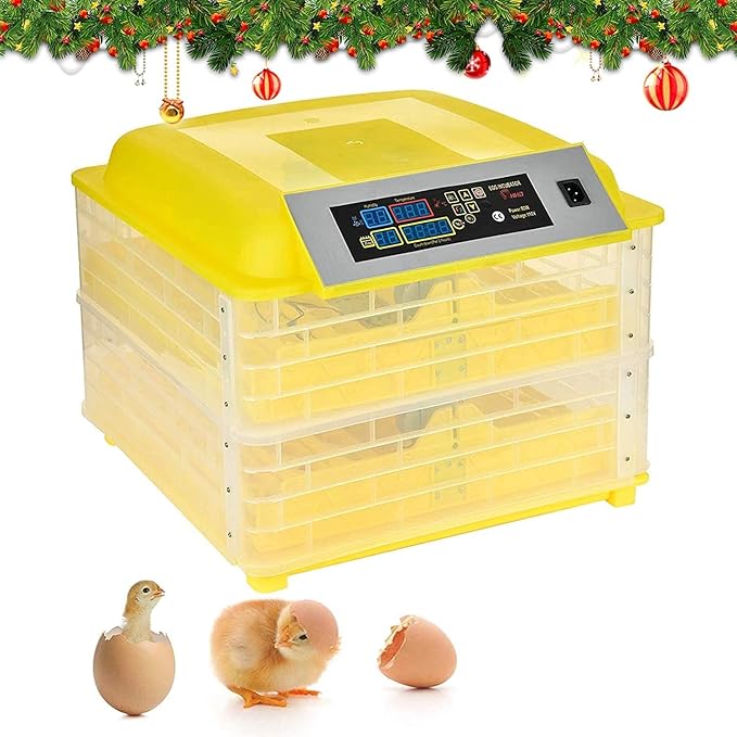 ROVSUN Egg Incubator with Automatic Turner Intelligent Temperature & Humidity Control for for Hatching Eggs Chicken Ducks Goose Birds Hatching Poultry Hatcher W/Three Output Channels (96 Eggs)