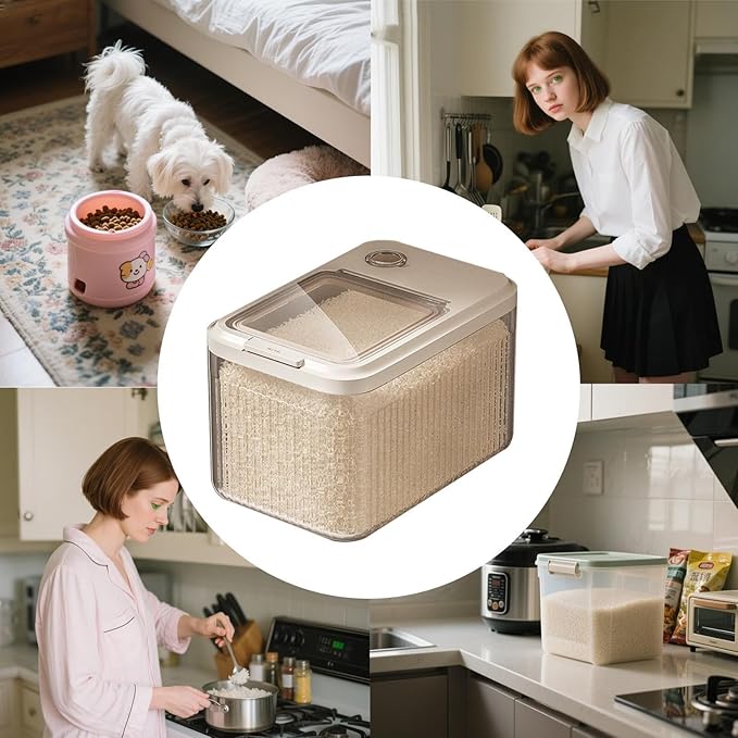 Dog Food Storage Container - Airtight Sealed Bin For Freshness Protection, Resistance With Locking Lid Moisture Control, Treat Dispenser For Dry Kibble Flour Grain Use Barn Garage 18 Inch