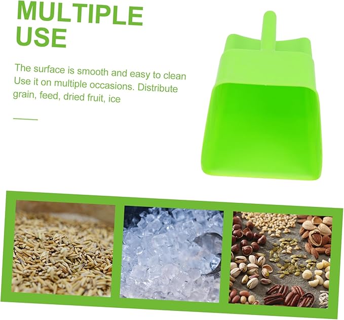 Thick Plastic Feed Shovel for Livestock Heavy-Duty Animal Feed Scoop Ergonomic Handle for Grain and Fodder in Farms