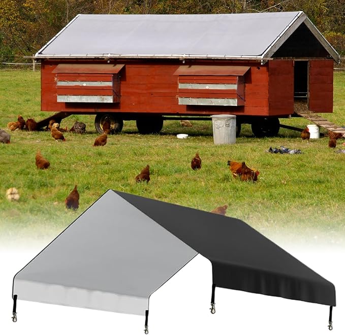 Tarp for Chicken Coop - 145x110cm Waterproof Shelter Cover, Durable Poultry Shade Canopy, Long Lasting Outdoor Protection Screen Yard | Garden Balcony Apartment Fence Weather Guard Replacement Use