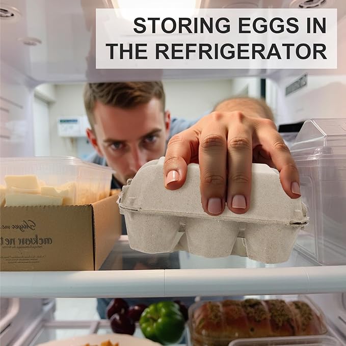 20 PCS Egg Cartons Bulk, Half Dozen Egg Cartons Moisture-Resistant Pulp Reusable Eggs Organizer Vintage Normal Size Eggs Storage for Refrigerator Organization, Crafting and DIY Graffiti