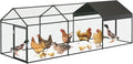 Large Metal Chicken Coop Run for 8-12 Chickens, Chicken Runs for Yard Run Hen House with Waterproof Anti-UV Cover, Portable Chicken, Coop for Outdoor Chicken Rabbit Duck, Black, 120"×40"×40"