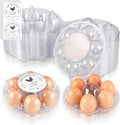 Zhehao 40 Pack Round 6 Count Plastic Egg Cartons Bulk with Date Stickers Half Dozen Egg Cartons Clear Reusable Holders for Fresh Eggs Storage for Farms Family, Markets Display