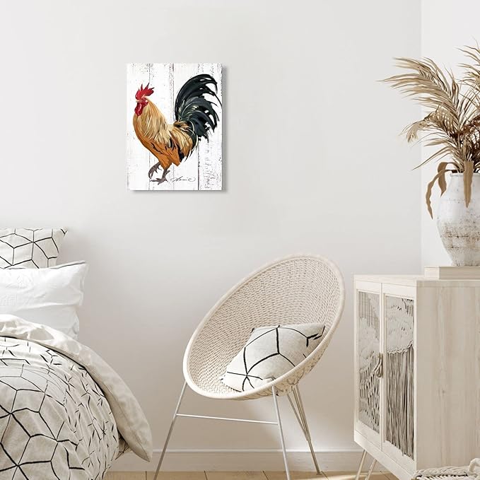 Rooster Kitchen Decor Wall art - Farmhouse Canvas Painting Picture Prints Artwork for Home Kitchen Decor