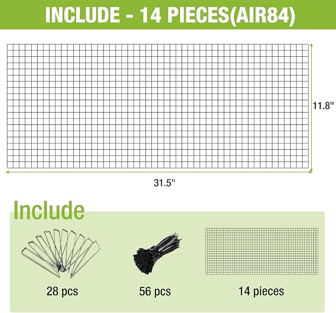 Chicken Wire Bottom Predators Resistant Barrier Mesh,14 Pieces for Chicken coop AIR46
